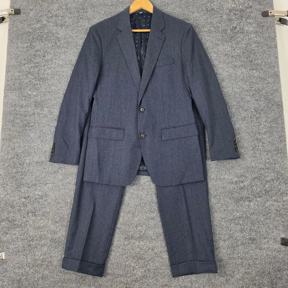 Bonobos Suit Mens 38R Marzotto Blue Wool Stretch 34x29 Standard 2 Piece Business